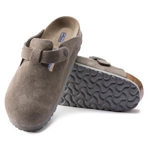 NWT Birkenstock Boston Suede Clogs Stone Coin SFB Narrow Width Select Size -